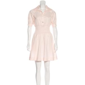 Diane von Furstenberg Pale Pink Cinch Shirred Ruched Waist Dress Women's 2 EUC